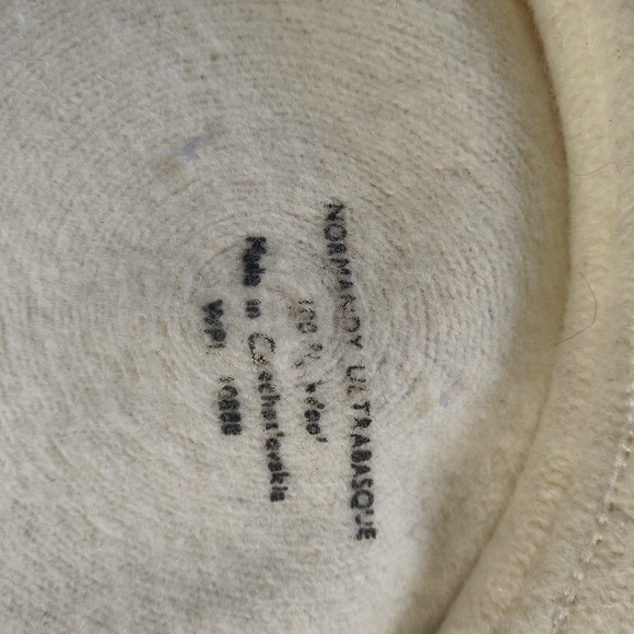 Vintage Normandy ultrabasque white cream colored wool beret newsboy hat - Picture 5 of 9